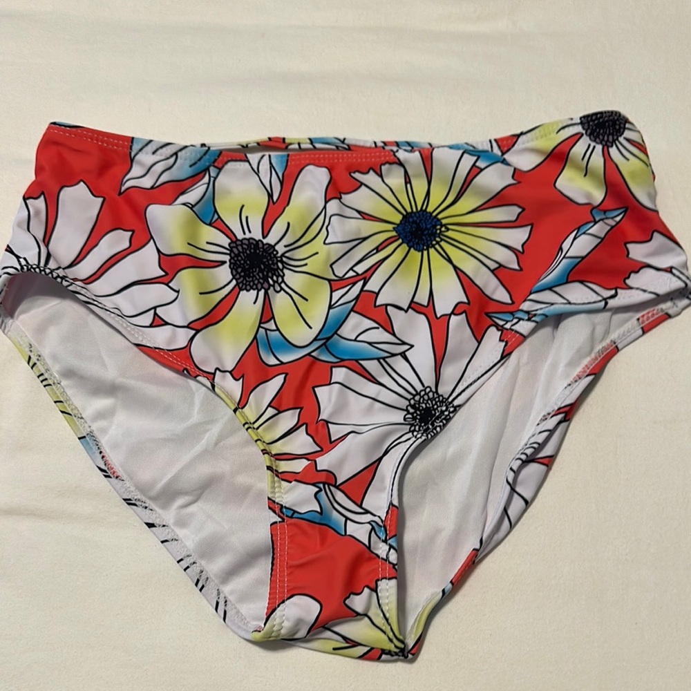 Floral Red Bikini Bottom